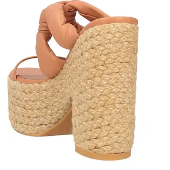 NWOB Stuart Weitzman Playa Sohigh Leather Knot Espadrille Platform Sandals - Picture 3 of 14